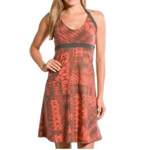 PATAGONIA Iliana orange & olive halter dress, Medium.